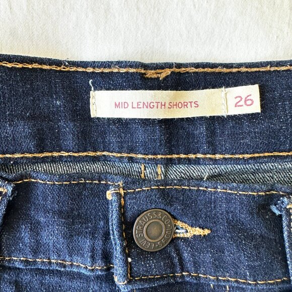 Levi's Dark Wash Denim Shorts - Picture 3 of 10